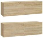 vidaXL TV-Wandschr&auml;nke 2 Stk Sonoma-Eiche 100x30x30 cm Holzwerkstoff 804547