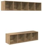 vidaXL TV-Schrank-Set Wandmontiert 4-Tlg Artisan-Eiche Holzwerkstoff 3393422