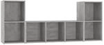 vidaXL 3-Tlg TV-Schrank-Set Betongrau Holzwerkstoff 3080019