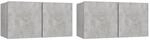 vidaXL TV-H&auml;ngeschr&auml;nke 2 Stk Betongrau 60x30x30 cm 804521