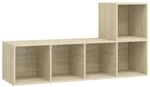 vidaXL 2-Tlg TV-Schrank-Set Sonoma-Eiche Holzwerkstoff 3079802