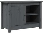 vidaXL TV-Schrank Grau 70x36,5x52 cm Massivholz Kief&uuml;r