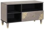 vidaXL TV-Schr&auml;nk mit Schubladen Grau 80 x 33 x 46 cm Massivholz Mango 4018789