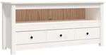 vidaXL TV-Schrank Wei&szlig; 114x35x52 cm Massivholz Kiefer 821503