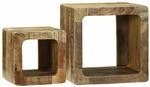 vidaXL TV Einheit 2-Tlg Braun 36 x 30 x 36 cm Raues Mango-Massivholz 4104549