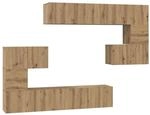 vidaXL TV-Schrankset Wandmontiert 8-Tlg Artisan-Eiche Holzwerkstoff 3393218