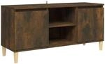 vidaXL TV-Schrank mit Massivholz-Beinen R&auml;uchereiche 103,5x35x50 cm 813158