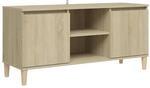 vidaXL TV-Schrank mit Massivholz-Beinen Sonoma-Eiche 103,5x35x50 cm