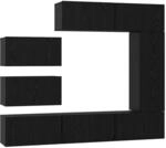 vidaXL TV-Schrank-Set 8-Tlg Schwarz Eichen-Optik 30,5 x 30 x 90 cm 3393133