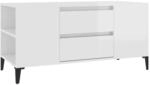 vidaXL TV-Schrank Hochglanz-Wei&szlig; 102x44,5x50 cm Holzwerkstoff 819606