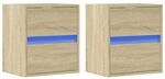 vidaXL TV-Wandschr&auml;nke mit LED-Beleuchtung 2 Stk Sonoma 41x31x45 cm 852276