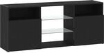 vidaXL TV-Schrank mit LED-Leuchten Schwarz Eichen-Optik 120x30x50 cm 862035