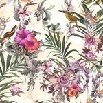 Bricoflor Hibiskus Tapete Mit Tropischen Bl&auml;ttern Bunt F&uuml;r Schlafzimmer Dschungel