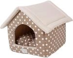 Heim Haustier-Haus Dots Gr. M mit Punkten 58 cm x 48 cm x 54 cm Beige
