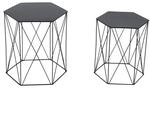 Svita Harpa 2er-Set Beistelltische Couchtisch Modern Schwarz