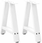 vidaXL Couchtischbeine A-Form 2 Stk Wei&szlig; 50x42-43 cm Stahl 4012833