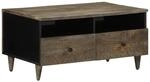 vidaXL Couchtisch Hellgrau 80x54x40 cm Massivholz Mango 4017805
