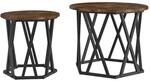 vidaXL Beistelltisch 2 Stk R&auml;uchereiche 50 x 50 x 40 cm 868245
