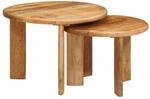 vidaXL Nesting-Couchtische 2-Tlg Braun Massivholz Mango 4104647