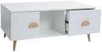 MCW Couchtisch N89 3D-Design Melamin Holz 43x100x60cm Wei&szlig;