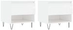 vidaXL Couchtische 2 Stk Hochglanz-Wei&szlig; 50x46x50 cm Holzwerkstoff 830913