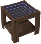 vidaXL LED-Couchtisch Braun Eichen-Optik 53x53x45 cm Holzwerkstoff 847545