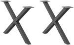 vidaXL Couchtischbeine X-Form 2 Stk Anthrazit 70x42-43 cm Stahl 4012906