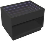 vidaXL Couchtisch mit Infinity-LED Schwarz 70x50x50 cm 847659