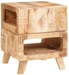 vidaXL Beistelltische mit Regal Braun 40 x 40 x 49 cm Massivholz Mango 4104553