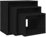 vidaXL Satztische 3-Tlg Schwarz Holzwerkstoff 808577