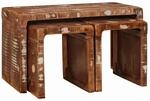 vidaXL Satztische Braun Massives Altholz 4104562