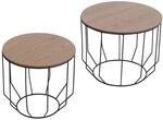 MCA 2er-Set Couchtisch P58 Industrial Metall Holz Eiche
