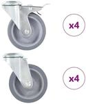 vidaXL 8 Stk Lenkrollen mit R&uuml;ckenloch 100 mm 277891