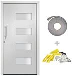 vidaXL Haust&uuml;r Aluminium und PVC Wei&szlig; 100x210 cm 3056822
