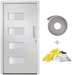 vidaXL Haust&uuml;r Aluminium und PVC Wei&szlig; 100x200 cm 3056818