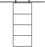 vidaXL Schiebet&uuml;r mit Beschlag 90x205 cm ESG-Glas & Aluminium 3332871