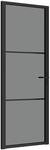 vidaXL Innent&uuml;r 76x201,5 cm Schwarz ESG-Glas und Aluminium 350560