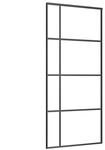 vidaXL Schiebet&uuml;r ESG-Glas und Aluminium mattiert 90x205 cm Schwarz 151683