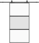 vidaXL Schiebet&uuml;r mit Beschlag Schwarz 102,5x205 cm Hartglas 3375879