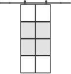 vidaXL Schiebet&uuml;r mit Beschlag 90x205 cm Hartglas und Aluminium 3333011