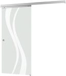 inova Glasschiebet&uuml;r Wellenf&ouml;rmig Satiniert 880 x 2035 mm Komplettset mit