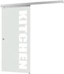 inova Glasschiebet&uuml;r Kitchen Schriftzug 755 x 2035 mm Komplettset mit Griffmuschel