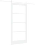 vidaXL Schiebet&uuml;r Wei&szlig; 93 x 202 cm Massivholz Kiefer und Glas 3332428