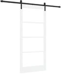 vidaXL Schiebet&uuml;r ORKDAL Wei&szlig; 93 x 202 cm Massivholz Kiefer und Glas 3331980