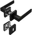 SOTECH T&uuml;rdr&uuml;ckergarnitur CUBE Schwarz Rosette Buntbart mit...