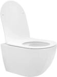ECD Germany Sp&uuml;lrandloses H&auml;nge WC Wei&szlig; Matt mit WC-Sitz aus Duroplast...