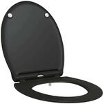 vidaXL Toilettensitz Schwarz 47 x 37,5 x 3,8 cm Duroplast 42002364