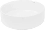 ECD Germany Design Waschbecken Waschtisch 355 x 120 mm aus Keramik Rund Wei&szlig;
