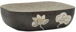 vidaXL Aufsatzwaschbecken Grau Schwarz Rechteck 48x37,5x13,5cm Keramik 155098