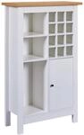 Weinschrank Julina mit Stauraum f&uuml;r Flaschen und Gl&auml;ser 77 x 33 x 124 cm Wei&szlig;